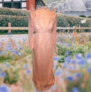 Vintage Apricot Prairie Cottagecore Dress